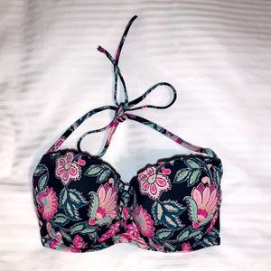 Black & Pink multi-color floral bikini